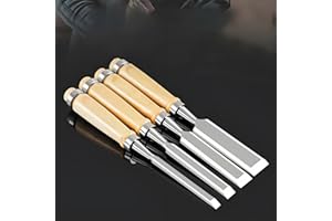 RESTTIME Professional Wood Chisel Set for Woodworking, Sturdy Chrome Vanadium Steel Chisel, 4pcs(1/4", 1/2", 3/4", 1"), Length: 9.5" Premium Cr-V(chrome-vanadium) steel blades