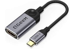 QGeeM USB C to HDMI Adapter 4K Cable, USB Type-C to HDMI Adapter [Thunderbolt 3/4] HDMI Adapter for Laptop MacBook Pro/Air, iPhone15 Pro max, Dell XPS, HP.Pixelbook, Thinkpad,Surface,Ipad Pro etc.