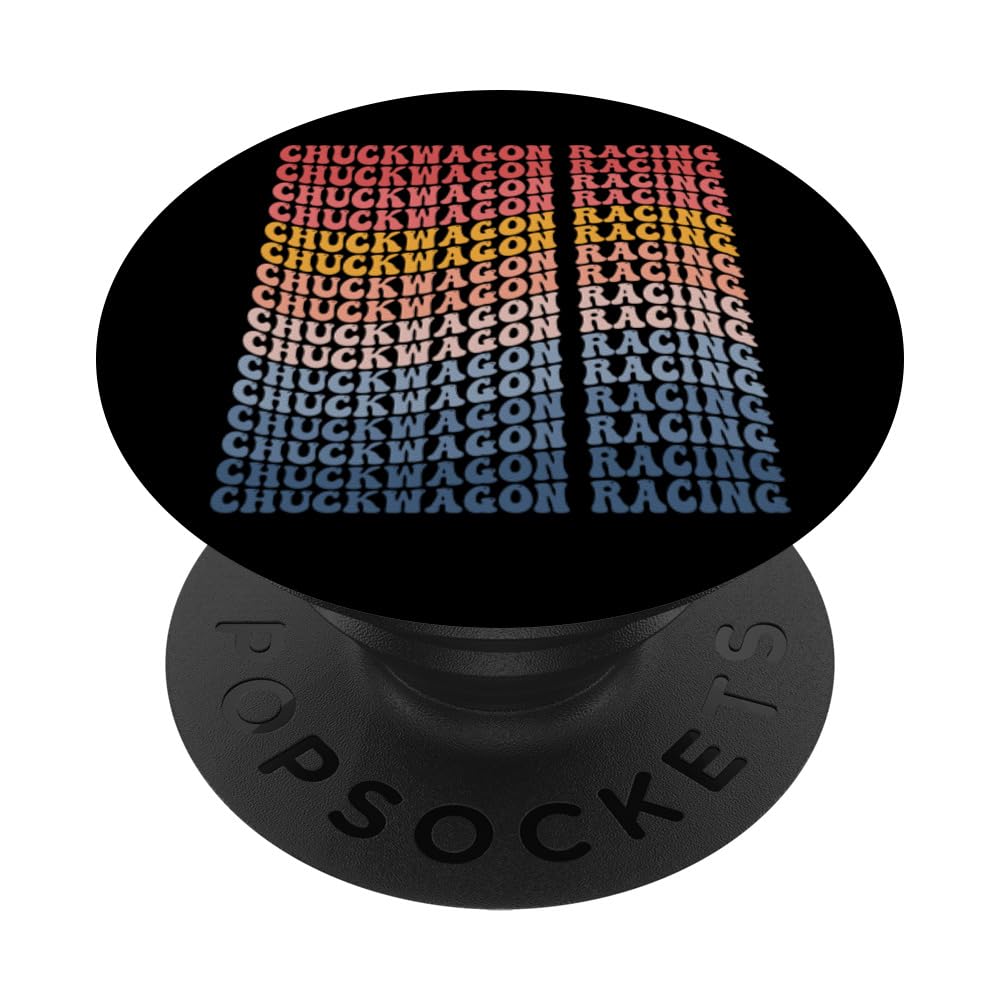 Chuckwagon Racing Groovy Retro Sports PopSockets Swappable PopGrip