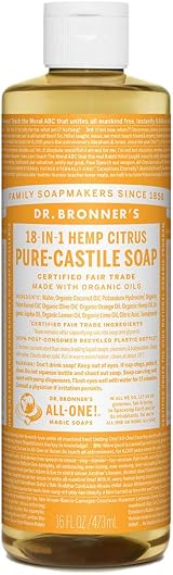 Dr Bronner's Pure-Castile Liquid Soap Citrus 16 Ounce Glycerin Natural Multi-Use view 1
