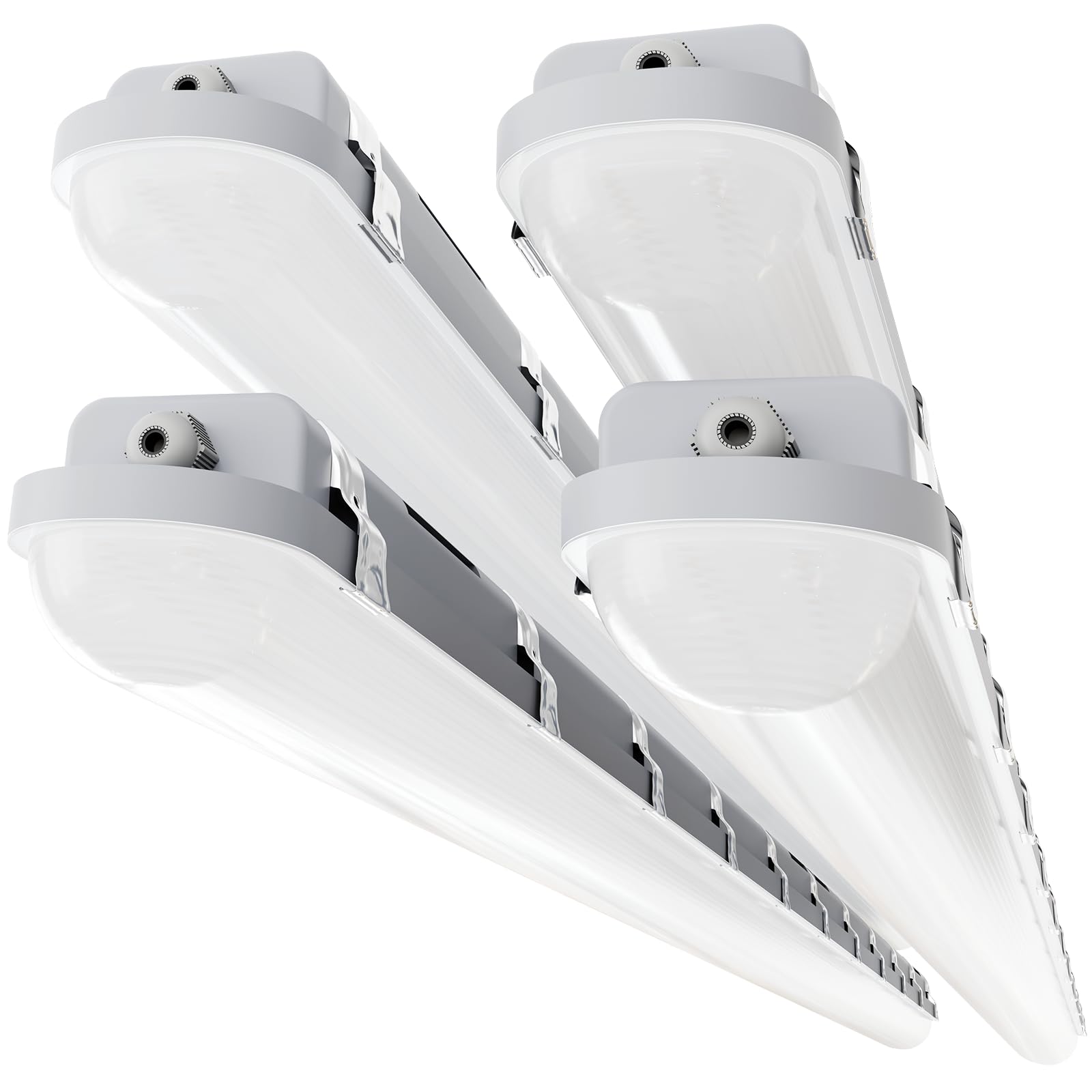 Photo 1 of SLAclite 8FT LED Vapor Tight Light 120W/100W/80W,3/4/5000K CCT Selectable 18000lm (150W Eq.) IP66 Waterproof Shop Light 8feet LED Vapor Proof Fixture for Parking Garage Car Wash Warehouse ETL 4-Pack