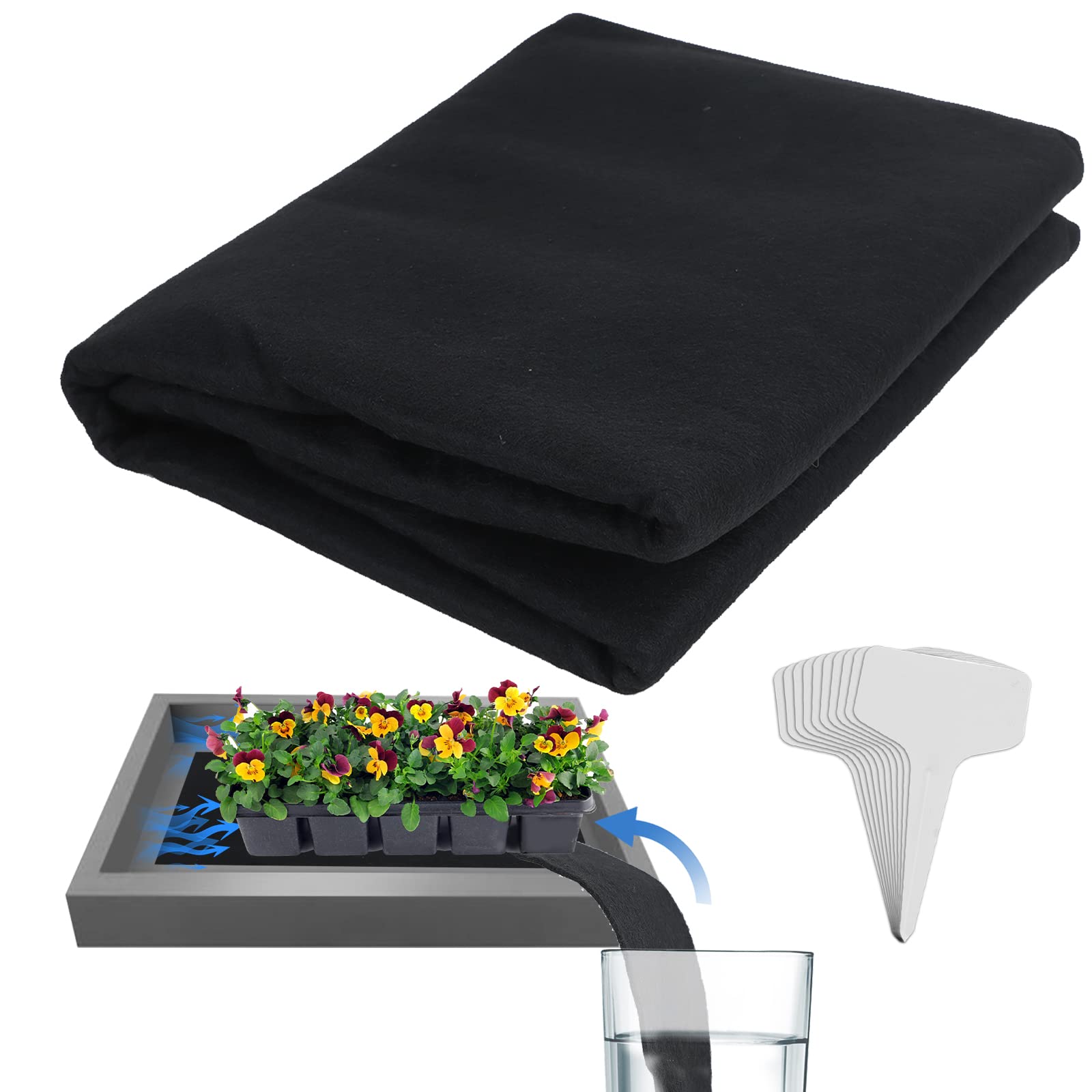 CCCYMM Automatic Plant Watering Mat, Capillary Mat, 3mm Thickness Self Watering Mats, Water Wicking Mat Watering System for Seedlings Indoor Potted Plants-47.2 x 39.4 Inches