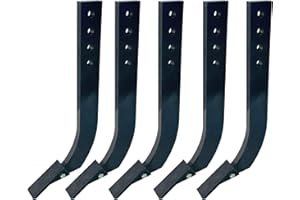 SEASAIL 5 Pack of 4 Holes Scarifier Shank Teeth,18'' Scarifier Shank Box Blade Shank,Ripper Shank with Removable Tapered Teeth and Pins, Adjustable Shanks Assembly for Replacement, Digging, Plowing