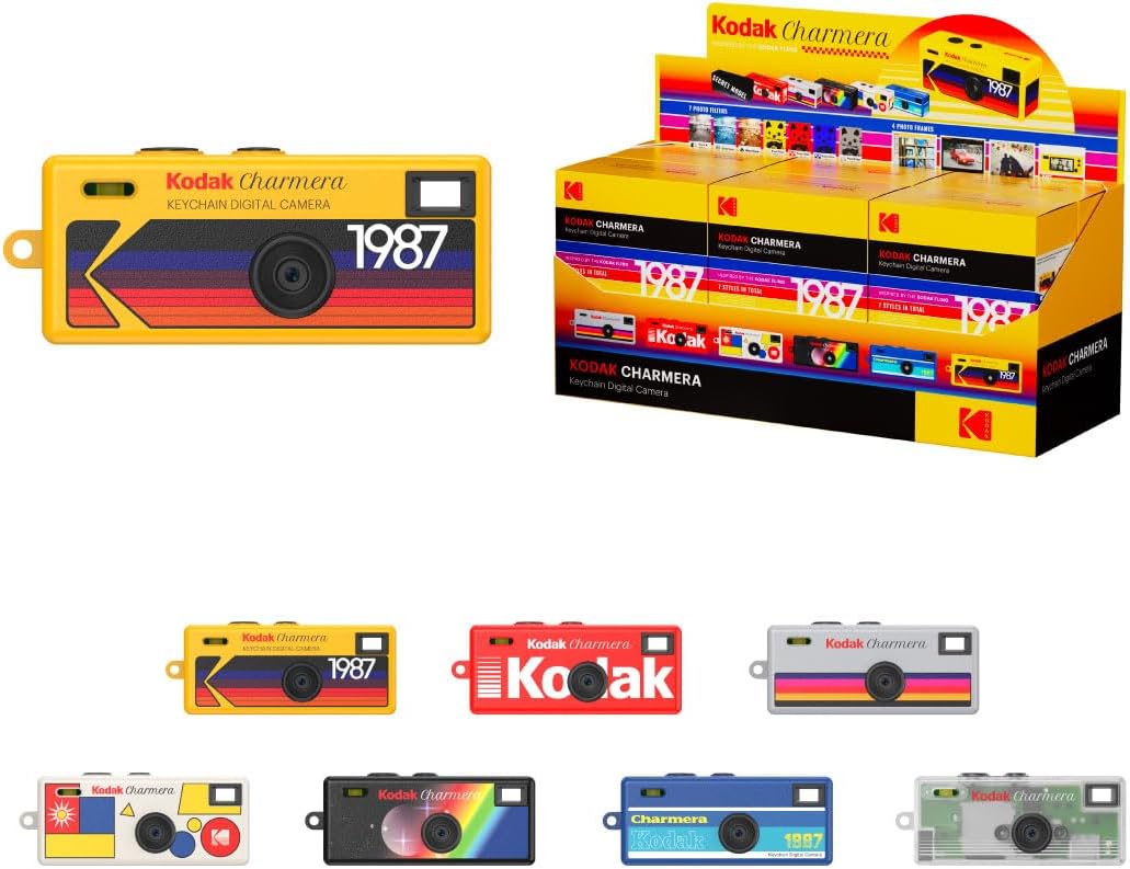 KODAK CHARMERA Keychain Digital Camera Blind Box Single Box (1PC),Mini Camera,Digicam,Video Recording,Bag Charm,1.6 Megapixel