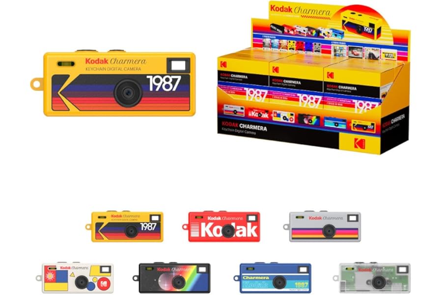 KODAK CHARMERA Keychain Digital Camera Blind Box Single Box (1PC),Mini Camera,Digicam,Video Recording,Bag Charm,1.6 Megapixels,Micro SD Card Slot,for Beginners Teens and Adults