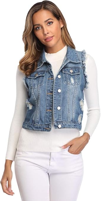 denim gilet ladies