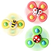 ALASOU 3PCS Suction Cup Spinner Toys for 1 Year Old Boy Girl|Spinning Top Baby Toys 12 18 Months|1 2 Year Old Boy Birthday Gi