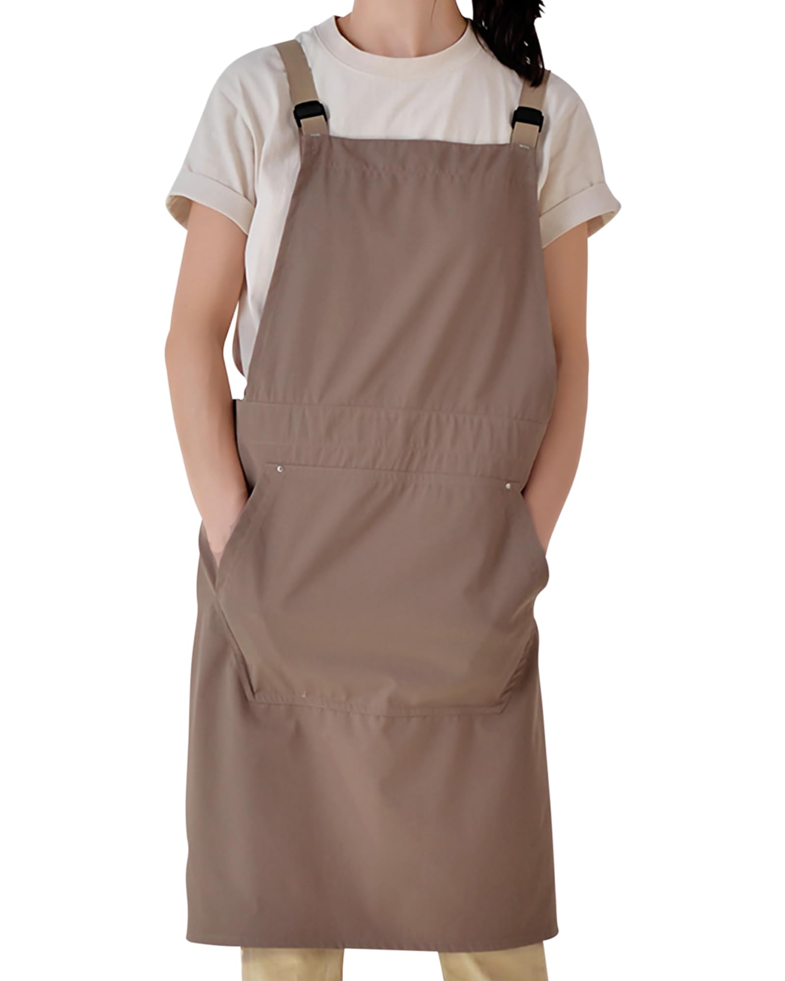 Small snail Artist Apron with Big Pocket Japanese Style Aprons Pottery Pianfore Art Apron Adult Painting Smock for Artistic Creation, Ceramics, Painting