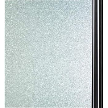 Qualsen Privacy Window Film Frosted Glass Film Matte White Non-Adhesive Static Window Cling Anti-UV Window Sticker for Bathroom Home Office Kitchen Living Room Front Door (23.6 x 118 Inch)