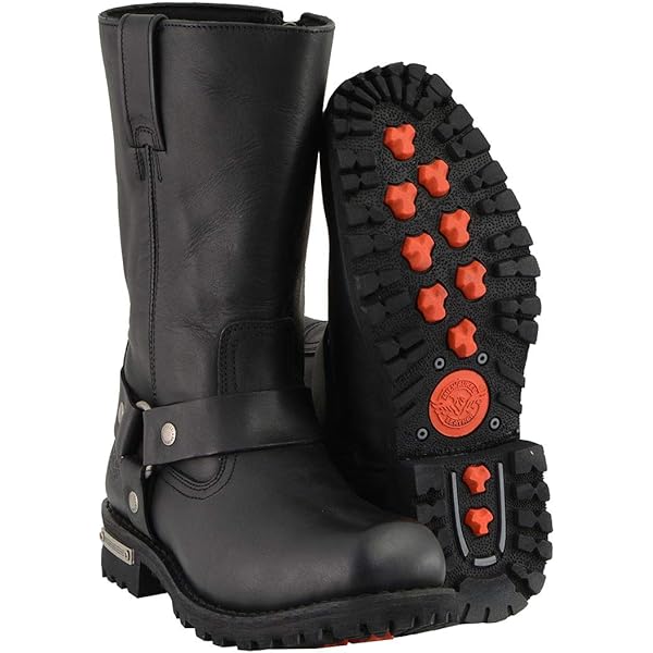 Men's Gothic Military Boots - Genuine Leather Motorcycle Army Boots With Skull Design