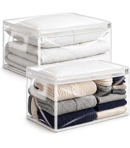 Oreh Homewares 5-Pack Jumbo Heavy Duty Vinyl Zippered Storage Bags – Clear, 23x23x12 Inches
