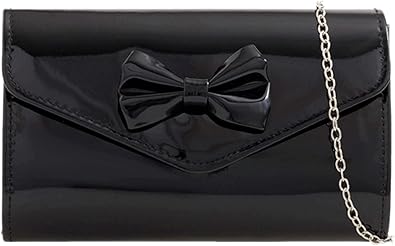 black bow clutch bag