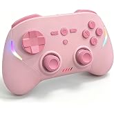 Wireless Gaming Controller for iPhone/iPad/iOS/Android/Tablet/Windows PC/Switch 2, Bluetooth Mobile Phone Gamepad with Hall Joysticks/Hall Triggers/RGB Lights/Vibration/Six-Axis Gyro/Xbox Cloud Game