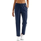 MAGCOMSEN Women's Hiking Pants Lightweight Quick Dry UPF 50 Water Resistant Elastic Waist Golf Travel Pants Zip Pockets
