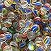 Unique & Custom {5/8" Inch} 6 Pound Set Of Approx 500 “Round” Clear Marbles Made of Glass for Filling Vases, Games & Decor w/ Classic Cat Eye Swirled Family Fun Design [Assorted Colors] w/ Shooters