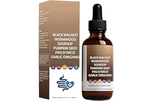 Black Walnut Wormwood Liquid, with Soursop Oregano, 2026 Upgraded 100% Organic Rapid Absorption, Natural Ingredients (1pcs)