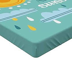 Ambesonne Saying Fitted Sheet, Weather Elements Sun