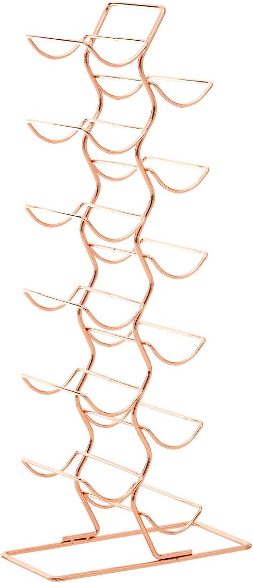 Premier Housewares 509916 Wine Rack, Copper Plated Iron Wire, One Size, Gold, Large - Image 3