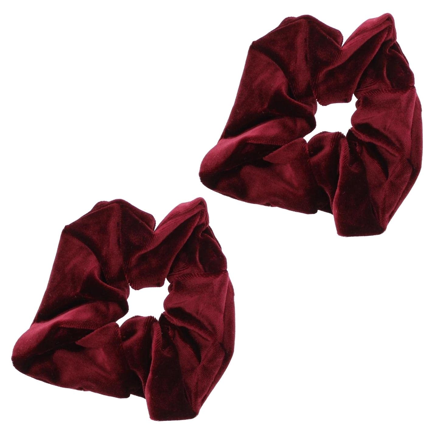 Topkids Accessories - Luxury Velvet Scrunchie Scrunchies Elastic Hair Band Ponytail Holders Hair Scrunchie Hair Bobbles Hair Accessories for Women, Ladies, Girls - Pack of 2 (Burgundy)