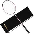 KUMPOO Badminton Racket Professional, Carbon Fiber Shaft Badminton Racket Set with Cover Bag, Pro Badminton Racquet Lightweight for Beginners Outdoor Games