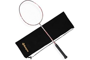 KUMPOO Badminton Racket Carbon Fiber, Badminton Racquet Set with Cover, Badminton Professional Racket Durable for Beginners Outdoor Games Gym