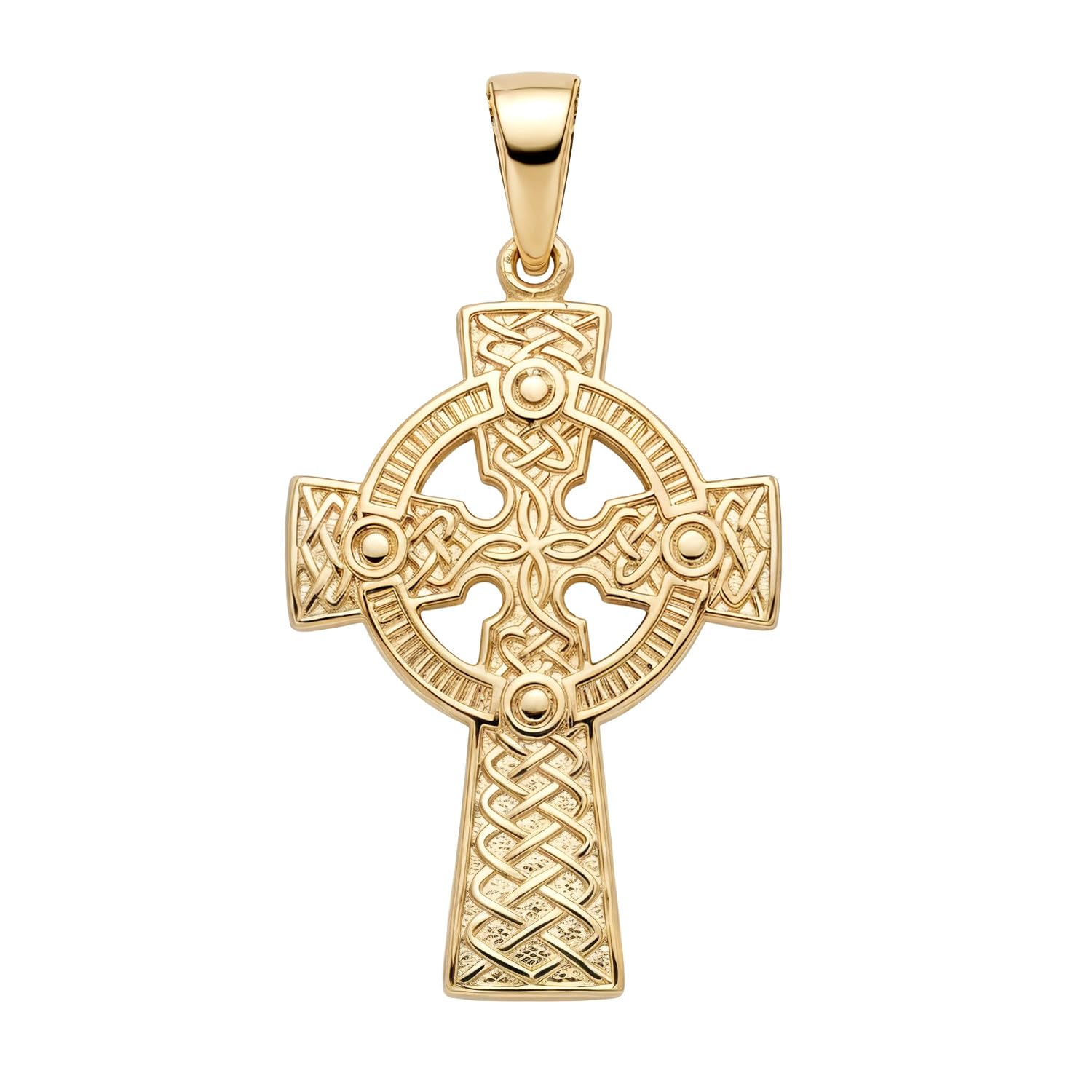 Alexander Castle Solid 9ct Gold Celtic Cross Necklace Pendant for Women - Cross Charm with Jewellery Gift Box - PENDANT ONLY - 27mm x 18mm