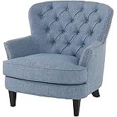 Christopher Knight Home Tafton Fabric Club Chair, Light Blue