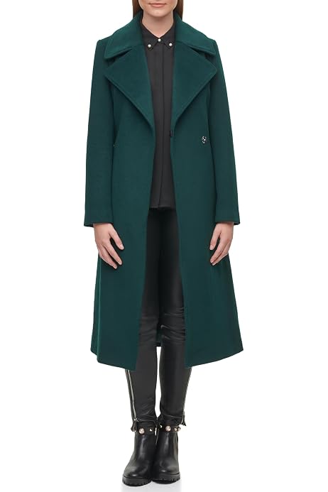 KARL LAGERFELD Women's Everyday Long Faux Fur Coat - Water Resistant, Lightweight Jacket With Stand Collar