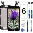 Brinonac for iPhone 6 Screen Replacement Black Touch Display LCD Digitizer Full Assembly with Front Camera,Proximity Sensor,E