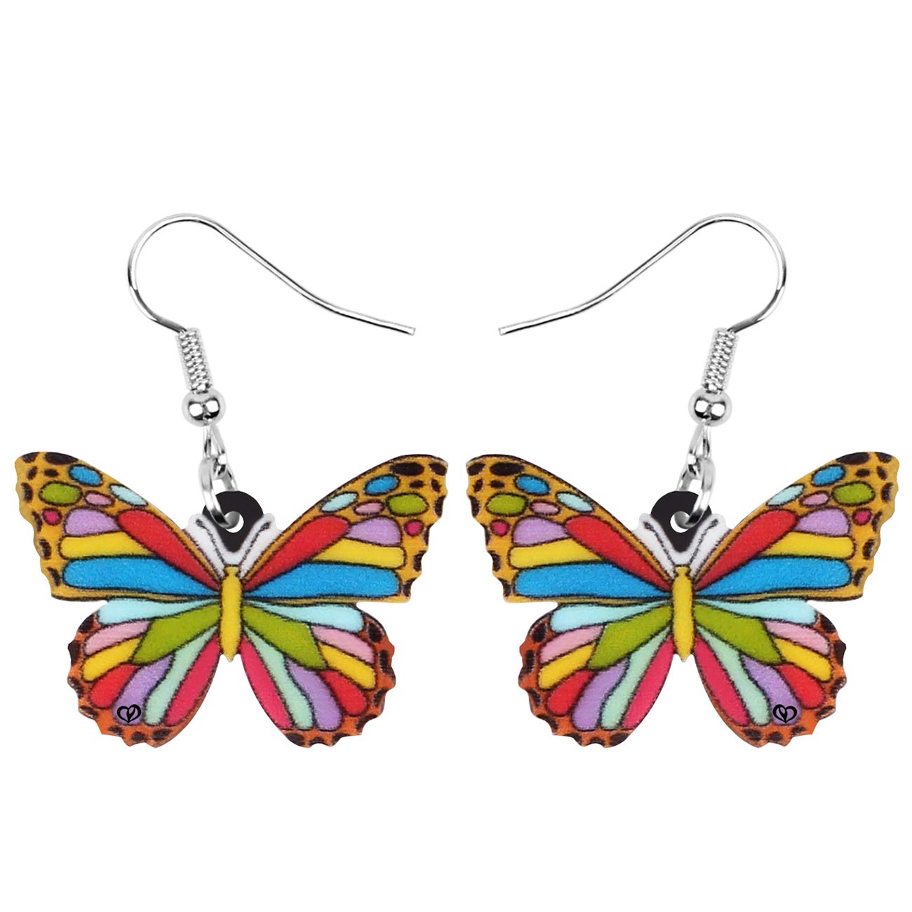 Bonsny Drop Dangle Floral Butterfly Earrings Fashion Insect Jewellry For Women Girls Gift (Multi)