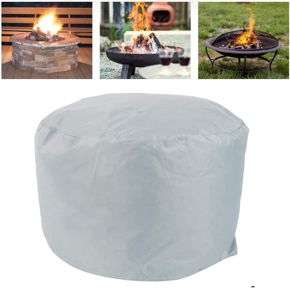 Hands Diy Fire Pit Cover Round Brazier Cover Outdoor Garden Patio Protective Cover With Drawstring For Stove 122x46cm Grey Amazon Co Uk Garden Outdoors