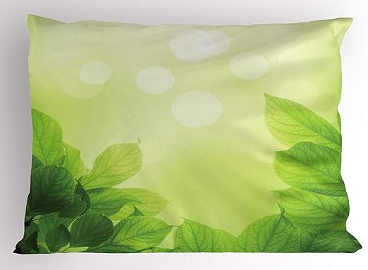 Amazon Com K0k2t0 Green Pillow Sham Soft Green Bokeh Background