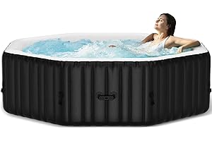NAIZEA Inflatable Hot Tub - Outdoor Hot Tubs 4 to 6 Person, Portable Blow Up Spa Square Portable Hot Tub, 130 Soothing Bubble Air Jets, Cover, 2 Filter, 240 Gallon,77x77x25 in