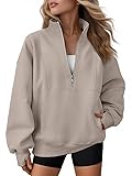 AUTOMET Womens Quarter Zip Oversized Sweatshirts