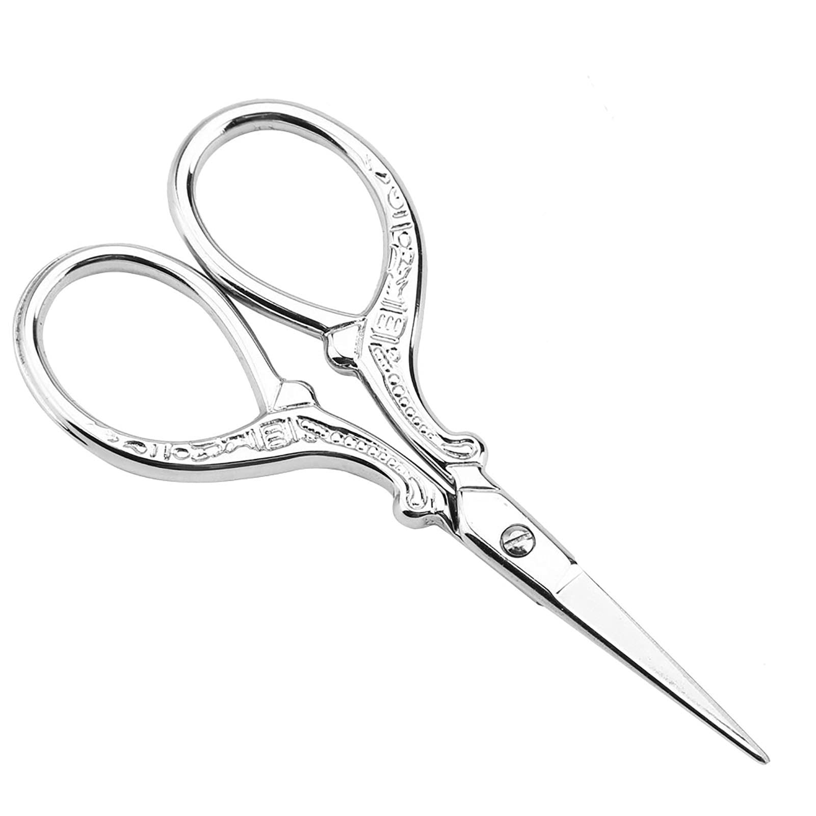Oumefar Sewing Shears Metal Scissors Dresser Scissors Small Scissors Retro For Sewing(Silver)