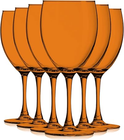 Orange Colored Nuance Wine Glassware 10 Oz Set Of 6 Additional Vibrant Colors Available By Tabletop King Amazon Co Uk Kitchen Home amazon co uk