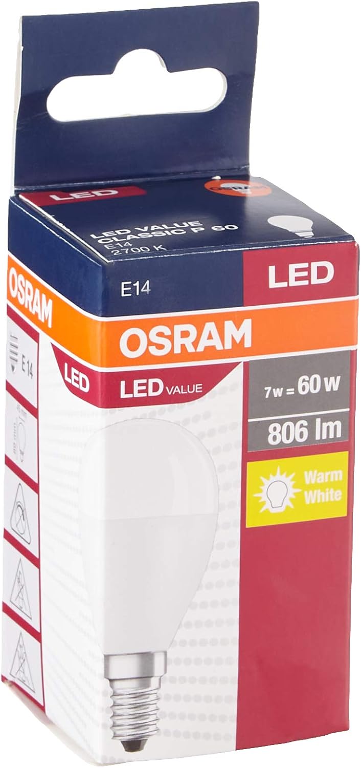 LED Value CL P FR 60 Non-dim 8W/827 E14, 90 x 45 mm - Image 4