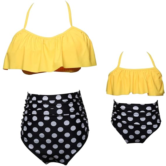 yellow polka dot bikini baby