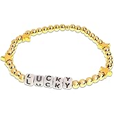 Agriajun Inspired Gold Beaded Stretch Bracelets for Women Star Crystal Pink Blue Beads Stackable Bracelet