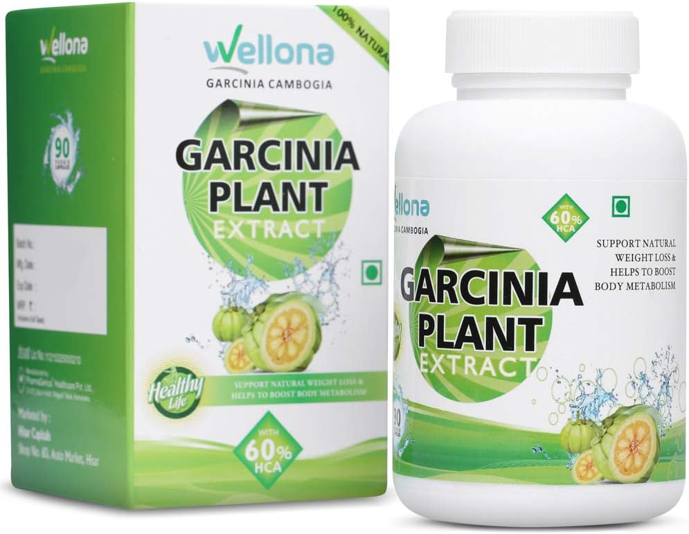 Wellona Garcinia Cambogia Extract Weight Loss Products with 60% HCA for Men and Women - 90 Capsules