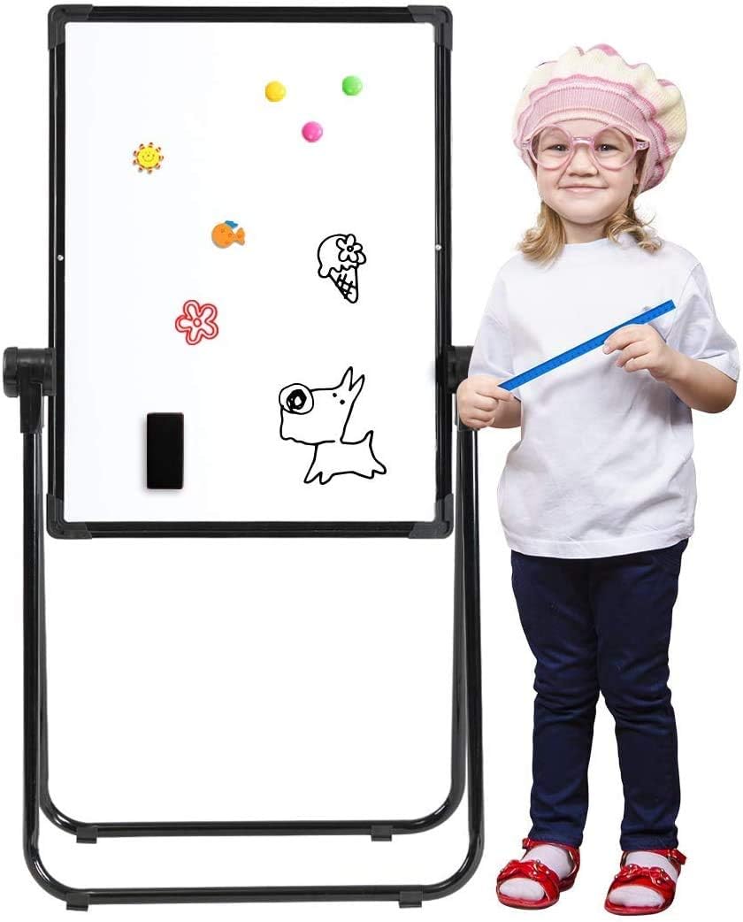 DOEWORKS Easel Magnetic Whiteboard Easel, Double Sides Whiteboard & Chalkboard U-Stand Writing Drawing Board - Image 3