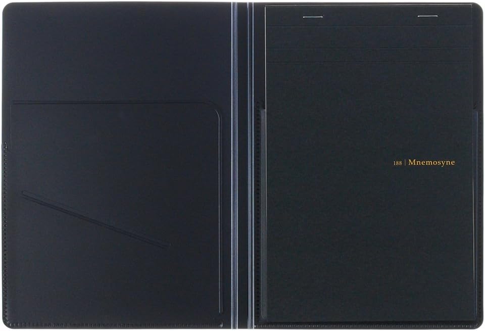 MNEMOSYNE HN188A A5 Notebook with Folder, Black - Image 3