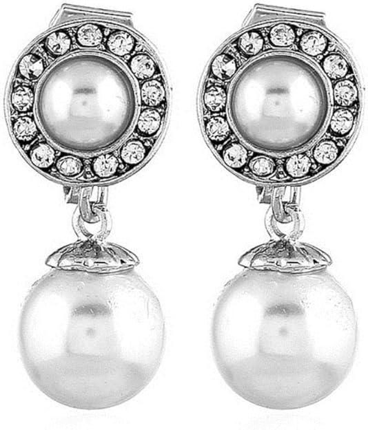 1 Paar Zirkonia Ohrclips Perlenschmuck Ohrclips ohne Piercing Ohne Loch Ohrringe für Frauen