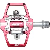 HT Components T2-SX Pedals - Dual Sided Clipless with Platform Aluminum | Red