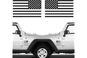 CREATRILL Die Cut Subdued Matte Black American Flag Sticker 3" X 5" Tactical Military Flag USA Decal Great for Car, Hard Hat. Car Vinyl Window Bumper Decal Sticker (1 Pair)