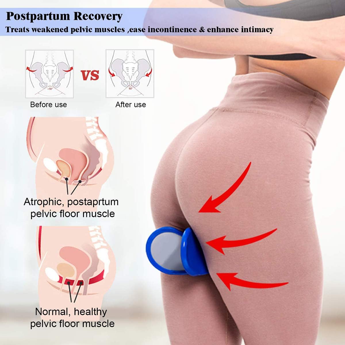 Kegel Exerciser,Super Kegel Muscle Exerciser,Pelvic Floor Muscle Exerciser and Bladder Control Devices, Correction Beautiful Buttocks Bladder Control Device Postpartum Rehabilitation (Blue): Sports & Outdoors