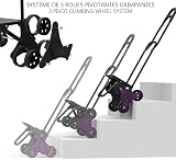 VOUNOT Folding Shopping Trolley 6 Wheels Stair Climbing 30L Black view 5
