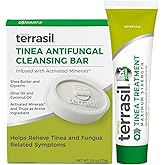 terrasil Tinea Versicolor Treatment Cream + Tinea Soap 2-Product Kit Made in The USA, Clinically Proven 1% Clotrimazole. Antifungal Treats Most Ringworm & Fungal Infections. (.5oz Tube + 75g soap)