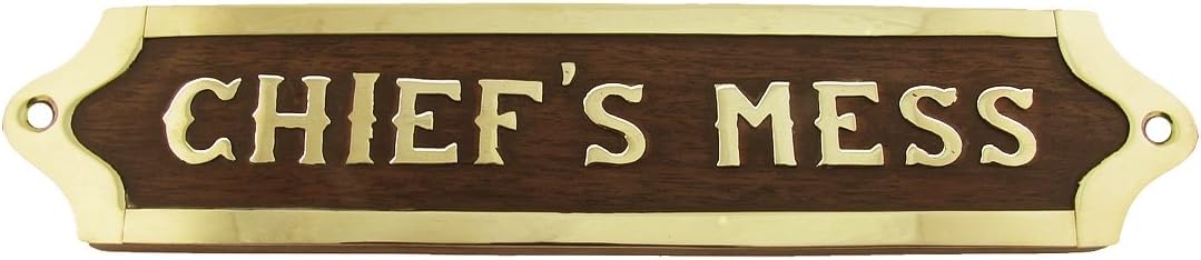 Treasure Gurus Chiefs Mess Brass Door Sign Maritime Ships Plaque