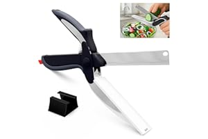 Kitchen Scissors for Food – 2-in-1 Cutting Board Scissors & Tomato Knife with Locking Mechanism & Stainless Steel Blades – Mu